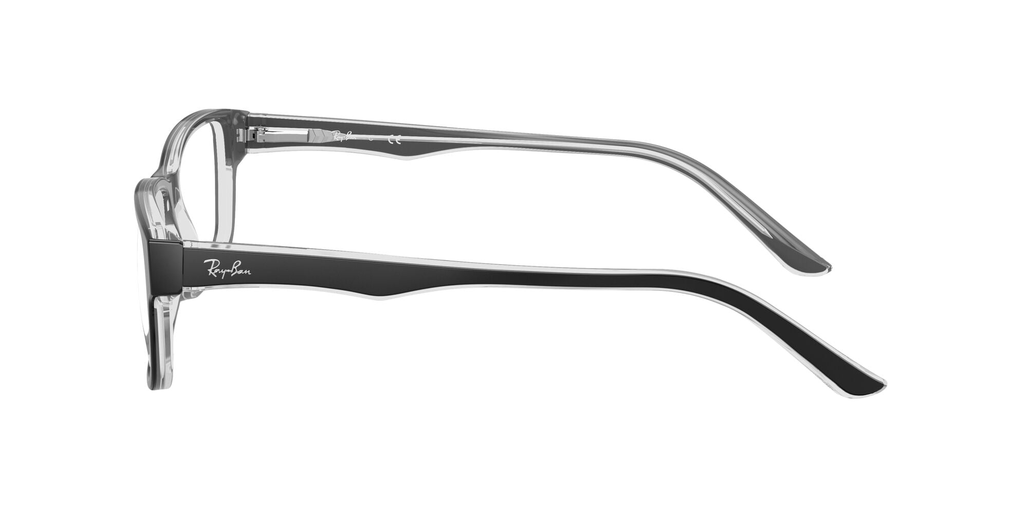 Ray-Ban RB5245 Optics Glasses, Prescription Eyeglasses with Case, Demo Lens/Black On Transparent, Size 54