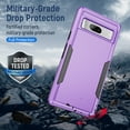 thumbnail image 3 of for Google Pixel 8 Case, Phone Case Heavy Duty 2 in 1 Full Body Rugged Shockproof Hybrid Hard PC Soft TPU Bumper Drop Protective Girls Women Boy Men Covers for Google Pixel 8, Purple+Black, 3 of 6