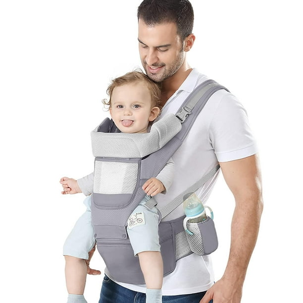 Portabebés con asiento para la cadera, portabebés multifuncional 9 en 1, para recién nacidos y niños pequeños, mochila para todo tipo de climas y estaciones para niños, bebés, padres recién nacidos (