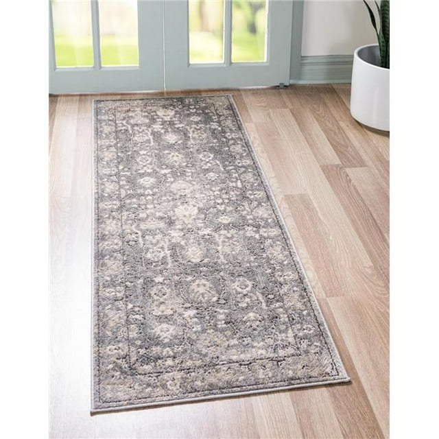 Unique Loom 3147258 2 Pi 2 Po x 8 Pi Tapis de Course Portland Central&44; Gris