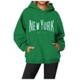 thumbnail image 2 of New York Hoodies for Women Long Sleeve Graphic Y2K Hoodie with Pockets Streetwear Hooded Sweatshirt Pullover Tops, 2 of 5