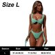 thumbnail image 2 of Conjunto de traje de baño de bikini sexy para mujer con estampado de cuadros y nudo frontal, 2 of 6