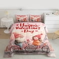 thumbnail image 2 of Feelyou Couple Gnome Full Size Comforter Sets, Happy Valentine's Day Bedding Sets, 3pcs, 2 of 8