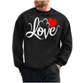 thumbnail image 2 of Limited Time Discount LEBONYARD Mens Tops Long Sleeve,Men's Valentine's Day Printed Casual Long Sleeved Round Neck Base Hoodie Black L, 2 of 5