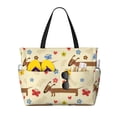 thumbnail image 1 of Easygdp Dachshund Dog And Flower Bolsa de Viaje de Playa de Gran Capacidad, Bolsa Tote Perfecta para la Playa, Escapadas de Fin de Semana y Viajes, 1 of 7