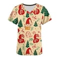 thumbnail image 5 of Holiday Gifts! Titcea Christmas Scrub Tops Women Cute Xmas Printed Short Sleeved V Neck Scrub Tops with Pockets Lightweight Stretchy Working Uniform, 5 of 5