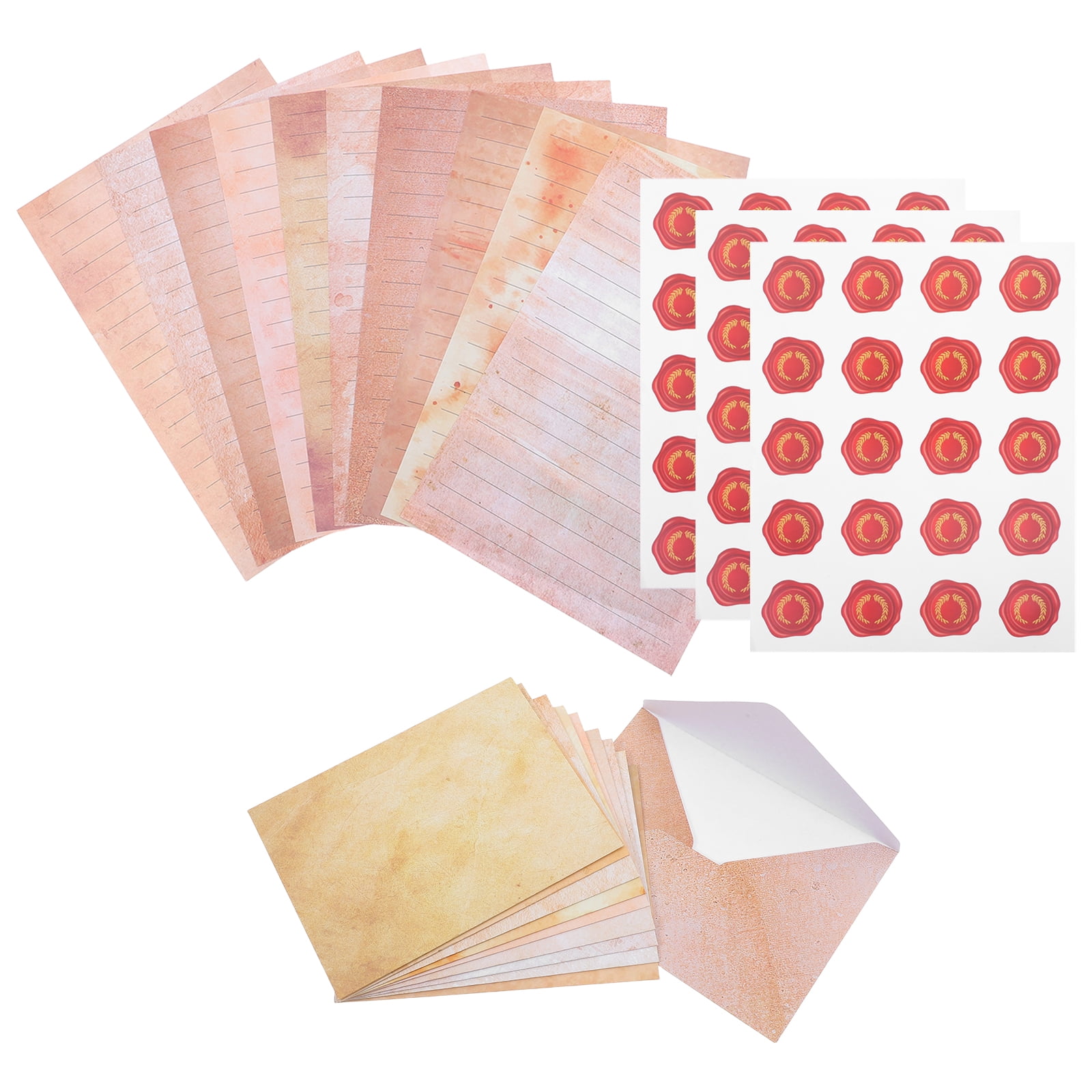 DEEPCRAFF 1Set Vintage Letter Paper with Envelope Set Lined Writing Stationery Paper for Elegant Correspondence