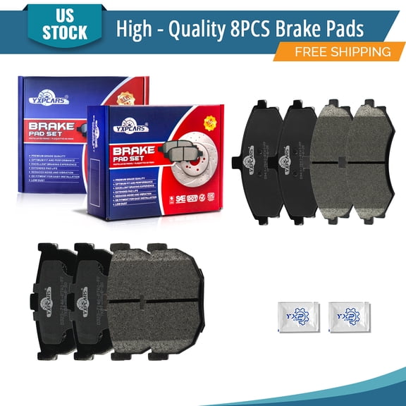 YXPCARS D941 D323: 8PCS Front and Rear Ceramic Brake Pads for Hyundai Elantra 2002-2005 4-Wheel Disc; Built Before 02/26/2005