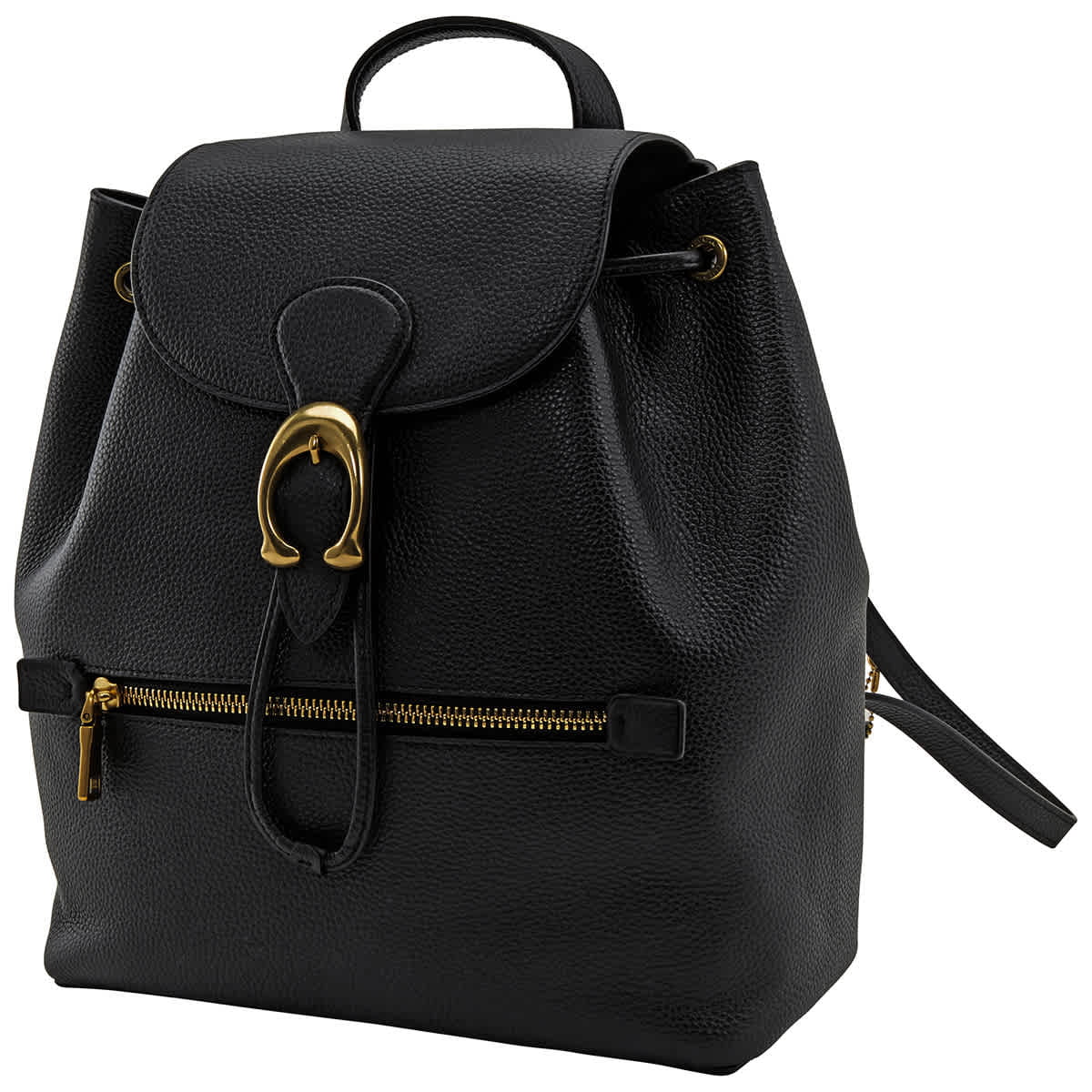 Coach - Coach Ladies Black Polished Pebble Leather Evie Backpack ...