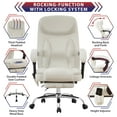 thumbnail image 4 of JONPONY Big and Tall Office Chair 500LBS Executive Office Chair Massage and Footrest Ergonomic Computer Desk Chair Reclining High Back Leather Office Chair Lumbar Back Support Swivel Rolling,White, 4 of 15