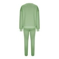 thumbnail image 6 of Scyoekwg Womens 2 Piece Outfits Sweatsuit Fall Outfits Crewneck Long Sleeve Sweatshirts Elastic Waist Jogger Pants Athletic Set Loose Casual Solid Color Fashion Tracksuit Set (Green,XL), 6 of 7