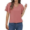 thumbnail image 4 of Scyoekwg Womens Summer Tops Short Sleeve Going Out Tops Ladies Blouses Dressy Casual Womens Summer Fashion Cute T Shirts Loose Trendy, 4 of 7