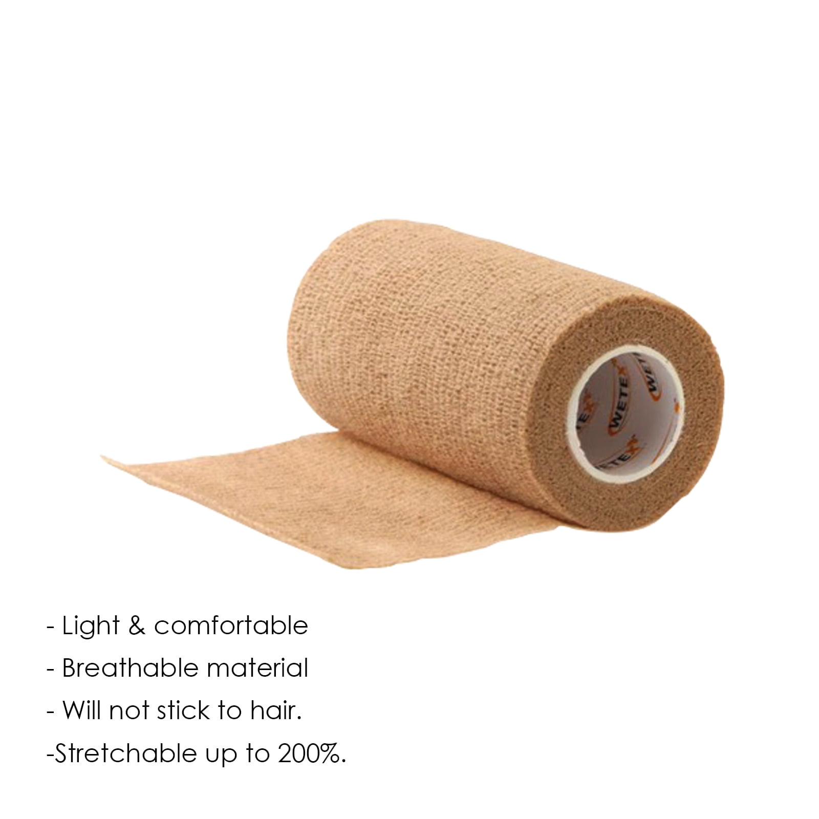 Wetex 24 Rolls Self Adherent Tape Bandages Wrap, 4 Inch x 5 Yards, Tan
