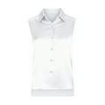 thumbnail image 4 of Womens Satin Dressy Blouses, Tank Tops for Women Business Casual Solid Color Lapel Button Down Sleeveless Shirts Vests, 4 of 5