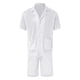 thumbnail image 4 of Conjuntos de dos piezas Cagnkofi para hombre, chándales de verano, suéter informal de manga corta con botones, camisas y pantalones cortos, traje para vacaciones en la playa., 4 of 4
