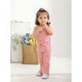 thumbnail image 2 of Infant Baby Girl Clothes Solid Jumpsuit Sleeveless Ruffle Halter Bodysuit Bell-Bottoms Pants Outfits Set Pink 3-6 Months, 2 of 6