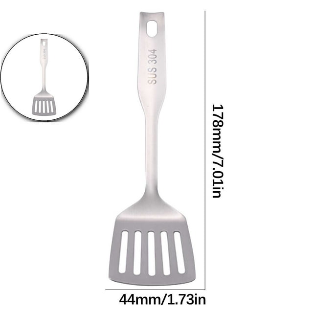 Dvruxg Mini 304 Stainless Steel Kitchen Utensil – Ladle, Slotted Spoon & Turner | Compact, Space-Saving Cookware Tools with Polished Finish for Small Kitchens, Camping