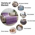 thumbnail image 6 of Throw Blanket for Couch Purple Soft Fleece Flannel Blankets Cozy Lightweight Blanket for Home Sofa Living Room Gradient Stripes Modern Bed Throws 60" x 80", 6 of 9