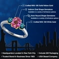 thumbnail image 2 of Gem Stone King 10K Two Tone Gold Pink Mystic Topaz and Blue Diamond Engagement Ring for Women | 1.84 Cttw | Oval 8X6MM | Gemstone November Birthstone | Size 9, 2 of 6