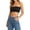 Black, variant on Women's Basic Solid Strapless Bandeau Crop Top, Stretchy & Versatile
