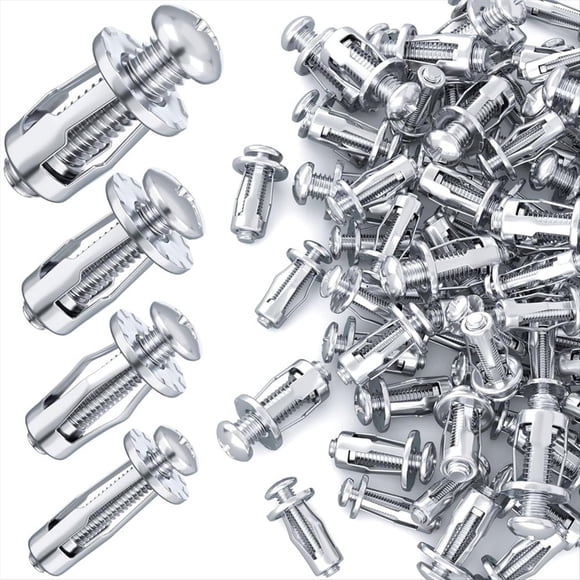 40 Tuercas de Pétalo M 4 M5 M6 M8, Tuerca Tornillo Expansión, para Pared Hueca, Hierro, Plástico, Polimadera, Tablero Duro, Plateado