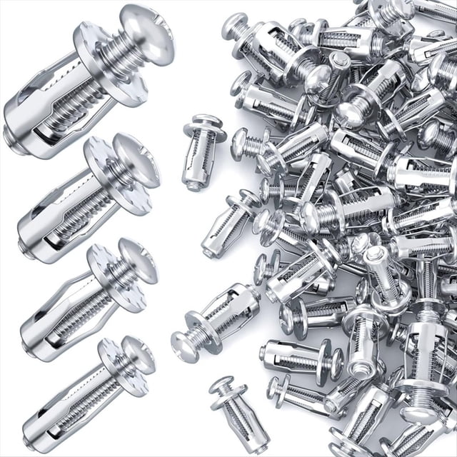 40 Tuercas de Pétalo M 4 M5 M6 M8, Tuerca Tornillo Expansión, para Pared Hueca, Hierro, Plástico, Polimadera, Tablero Duro, Plateado