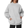 thumbnail image 4 of Women's Neck Sweatshirts,Oversized Turtleneck Long Sleeve Pullover Tops Fall Trendy Soft Sweatshirt Sweatshirts for Women Casual Daily Wear, 4 of 5