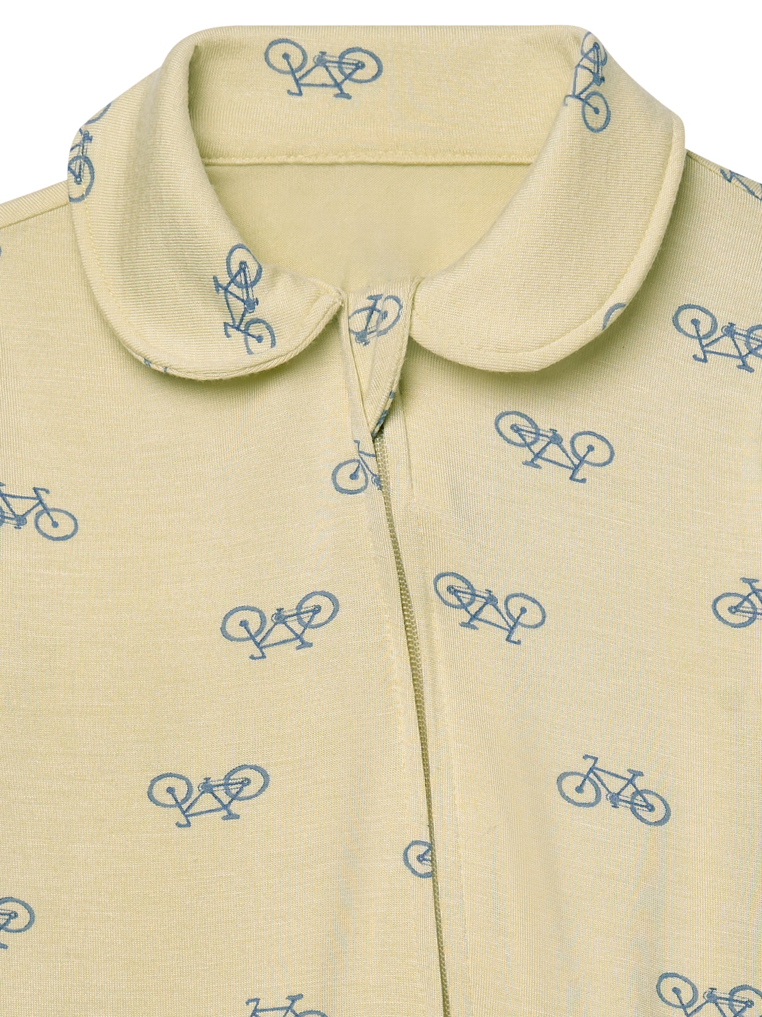Modern Moments by Gerber Baby Boy Viscose Peter Pan Collar Two-Way Zip Sleep ´N Play Footed Pajamas, Sizes Newborn - 6/9 Months