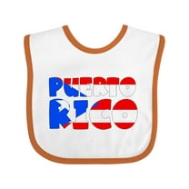 Inktastic Puerto Rico Flag in Text Boys or Girls Baby Bib