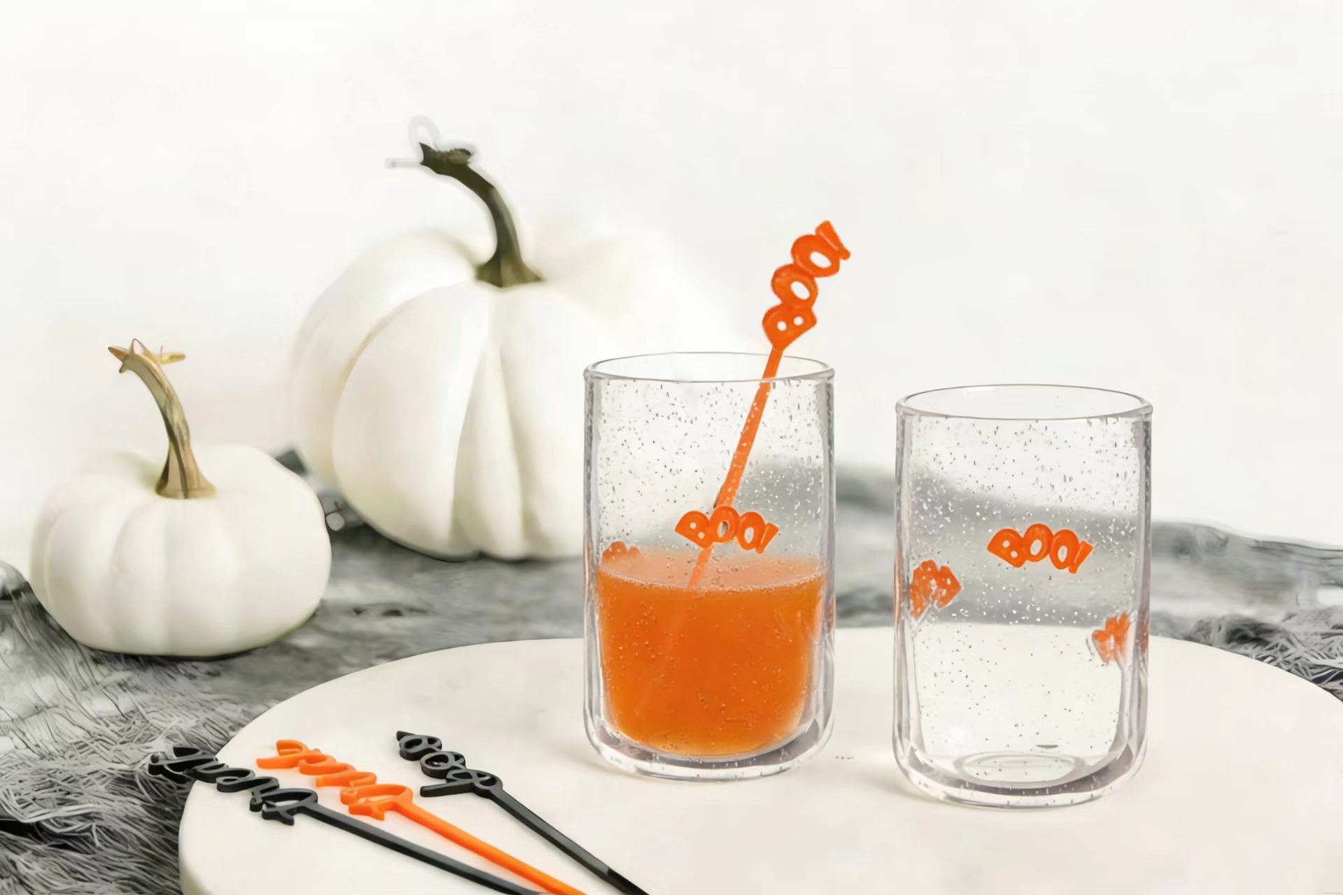 Way to Celebrate 16 oz Boo Charm Drinking Glass, 2-Pack