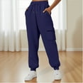 thumbnail image 2 of JJHGVB Baggy Sweatpants Drawstring Pants Women Cotton Sweatpants Comfy Pants Dressy Pants Work Trousers for Women Pants Women Trendy Dark Blue L, 2 of 9