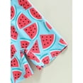 thumbnail image 5 of Toddler Kids Baby Girls One Piece Swimsuit Watermelon Print Short Sleeve Zip Up Rashguard Swimwear Bathing Suit, 5 of 6