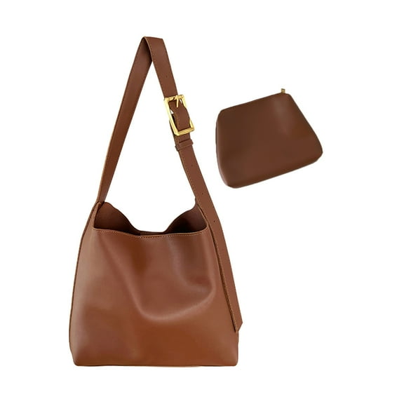 Otqutp Large Capacity Bag Women's Lazy Vintage Shoulder Crossbody Bag Tote Bag for Women's Casual Hiking Lightweight Travel(Brown,One Size)