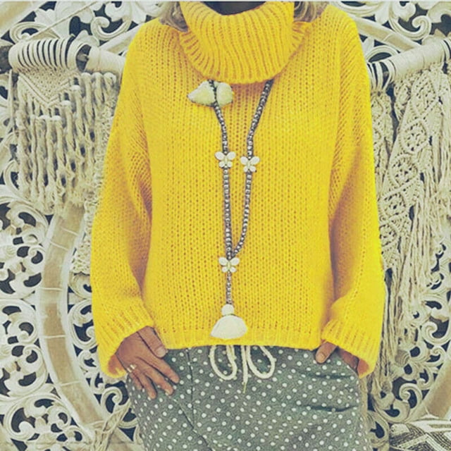 Aqestyerly Cardigans à Capuche pour Femmes Mode Décontractée Solide Confortable Chandail à Col Roulé à Manches Longues
