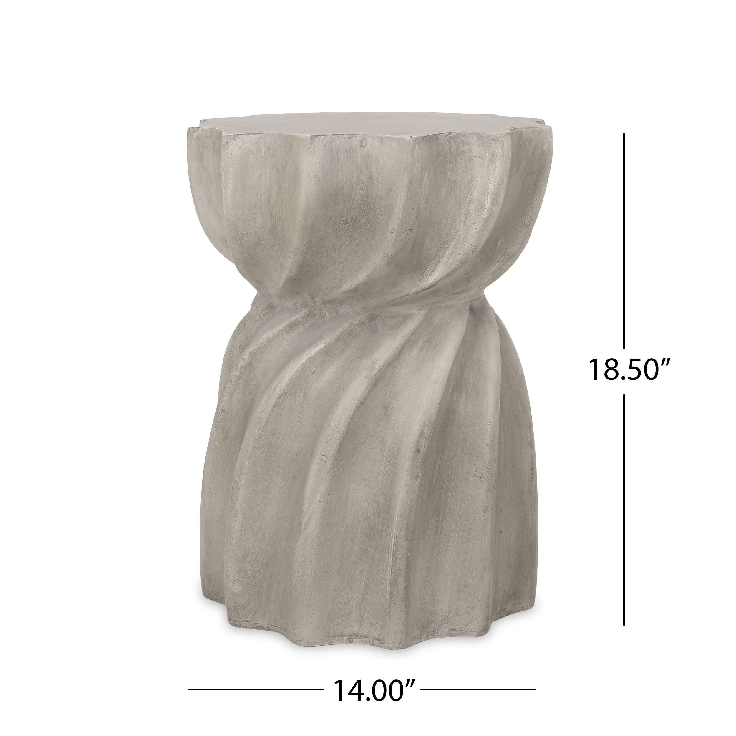 Outdoor Accent Side Table, Concrete Craft Leisure Table for Patio Garden, Copper and Concrete