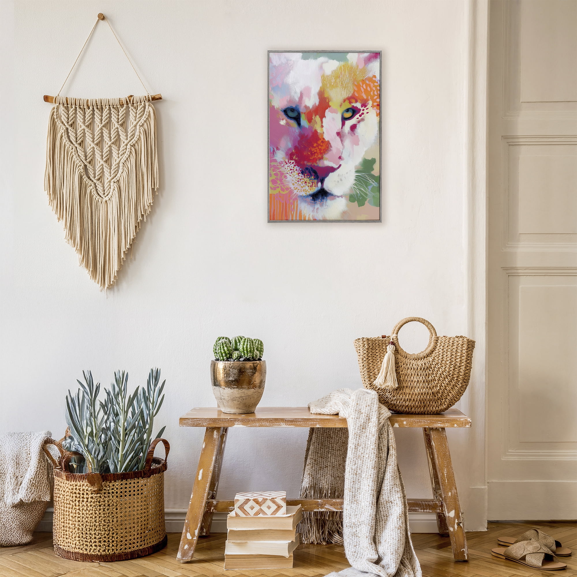 Stupell Industries Lion Eyes with Intense Gaze Gray Framed Giclee Art, design by Chromatic Storm Studio