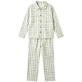 thumbnail image 5 of MKOSPLRT Plaid Pajamas Sets 3-16 Years Long Sleeve Button Down 2 Pieces Nightwear Shirt Pjs Bottoms Soft Lounge Set Sleepwear with Pocket, 5 of 7