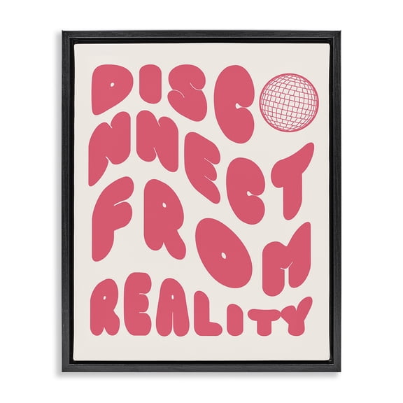 Stupell Industries Modern Disconnect From Reality Black Floating Frame Canvas Art, 17 x 21, by Lil' Rue