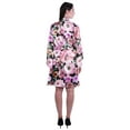 thumbnail image 4 of Moomaya Printed Womens Kimono Sleeve Robes Satin Silk Getting Ready Bridal Robe Coverup, 4 of 7