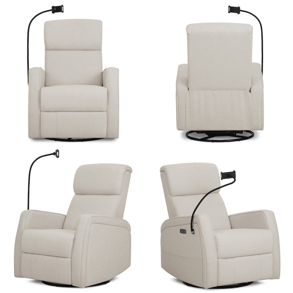 Buybuy BABY by Evolur Maverick Power Recline Glider with Device Holder, Light Sand
