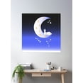 thumbnail image 2 of Rabbit Sleep On Moon Cute Children Print. Poster Wall Art, Modern Wall Decor, 30x30 UNFRAMED, 2 of 3