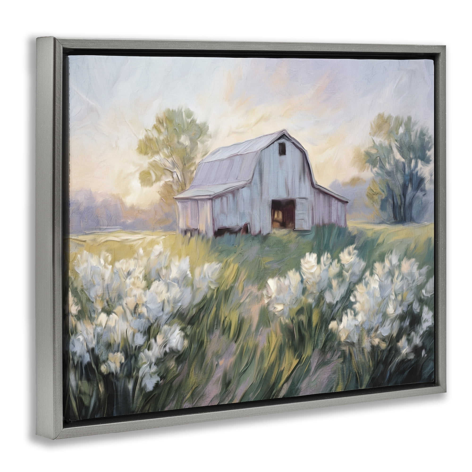 Stupell Industries Secluded Barn Landscape Gray Framed Floater Canvas Wall Art, design by Kim Allen