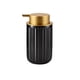 thumbnail image 1 of Dispensador de jabón de cerámica con bomba dorada, dispensador líquido de loción de manos con rayas verticales negras for champú, baño y cocina, 1 of 6
