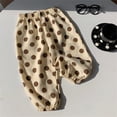 thumbnail image 2 of JAJAHO Boys Girls Pants Kids Toddler Polka Dot Summer Lightweight Elastic Waist Ankle-Tied Pants 1-6Y Trendy Trousers, 2 of 4