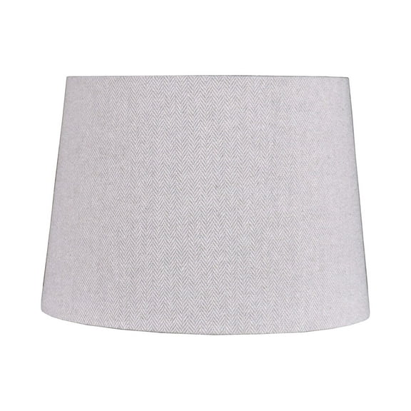 Simplee Adesso Gray Fabric Modified Drum Shape Lamp Shade, 10"H x 14"D, Transitional Design, Ideal for Office, Dorm or any Room