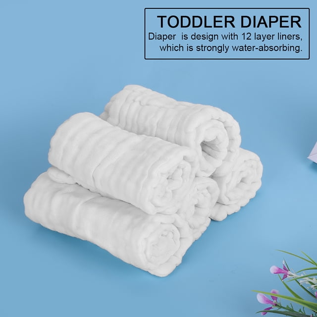 Pañales Para Bebés No Tóxicos, Pañales De Tela Predoblados Transpirables Blancos, Para Bebés Recién Nacidos Y Niños Pequeños