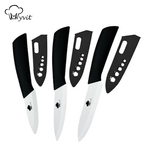 Ceramic Knives Set for Kitchen Paring Utility Slicing Fruit Vegetable Cutter 3 4 5 inch White Zirconia Blade Cooking Tool
