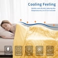 thumbnail image 5 of Cooling Throw Blanket with Double Sided Cold Effect, 90"x90"Lightweight Breathable Cold Comforter Blankets for Hot Sleepers Night Sweats,Yellow, 5 of 8
