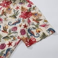 thumbnail image 4 of YIUME Men's Funky Hawaiian Shirt Marine Life Seahorse Octopus Print Button-down Tencel™, 4 of 8
