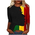 thumbnail image 2 of Fznquz Women T Shirt 3/4 Sleeve Black History Shirt Crew Neck Fall Winter Womens Clothing,L, 2 of 5
